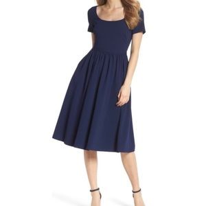 GMG Annie Scuba Crepe Dress, Navy